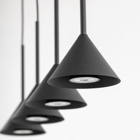 Lampa Wisząca Cono Black TK Lighting | Loftowa, 4 punkty