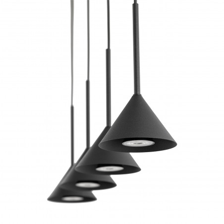 Lampa Wisząca Cono Black TK Lighting | Loftowa, 4 punkty