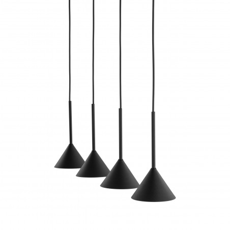 Lampa Wisząca Cono Black TK Lighting | Loftowa, 4 punkty