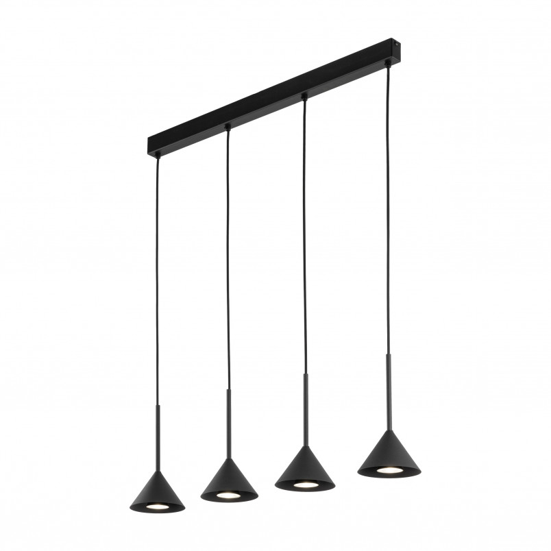 Lampa Wisząca Cono Black TK Lighting | Loftowa, 4 punkty