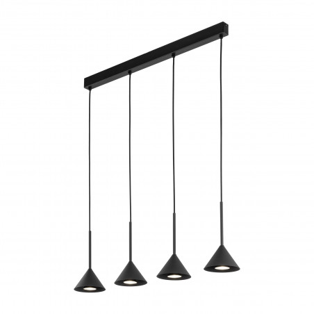 Lampa Wisząca Cono Black TK Lighting | Loftowa, 4 punkty
