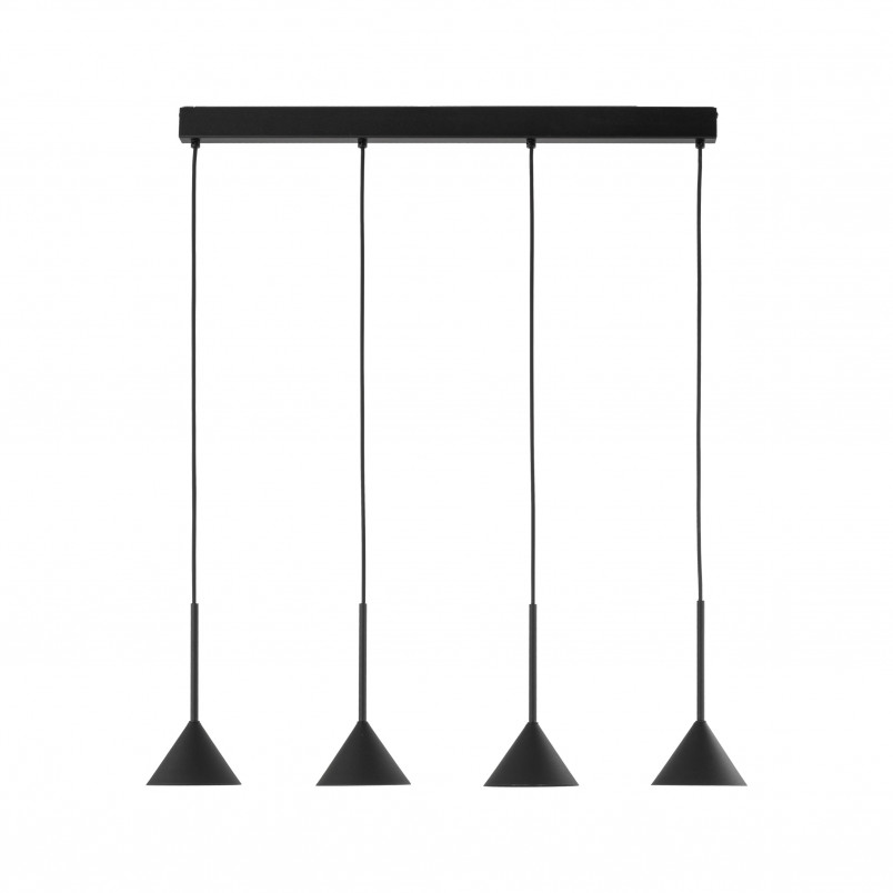 Lampa Wisząca Cono Black TK Lighting | Loftowa, 4 punkty