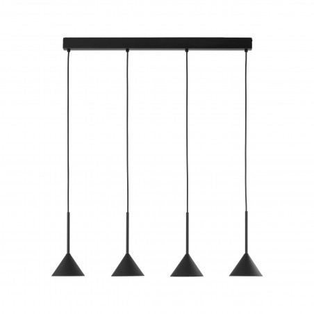 Lampa Wisząca Cono Black TK Lighting | Loftowa, 4 punkty