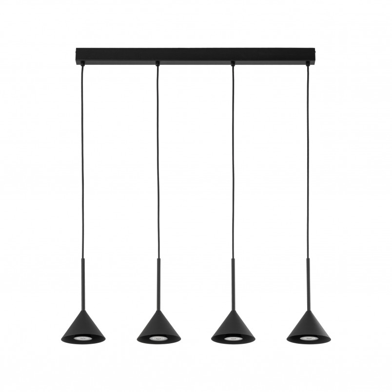 Lampa Wisząca Cono Black TK Lighting | Loftowa, 4 punkty