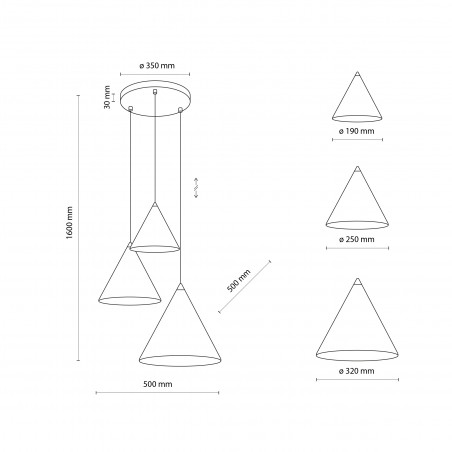 Lampa Wisząca Cono Mix - Multikolor | TK Lighting