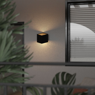 Kinkiet ogrodowy LED Cube czarny TK Lighting | Nowoczesne oświetlenie