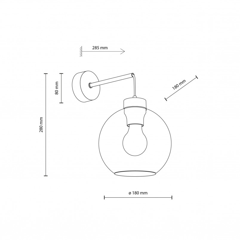 Kinkiet Cubus graf. TK Lighting | Loftowa lampa szklana