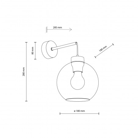 Kinkiet Cubus graf. TK Lighting | Loftowa lampa szklana