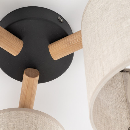 Lampa sufitowa Deva len TK Lighting | 3 punkty, styl boho