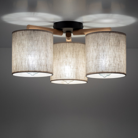 Lampa sufitowa Deva len TK Lighting | 3 punkty, styl boho