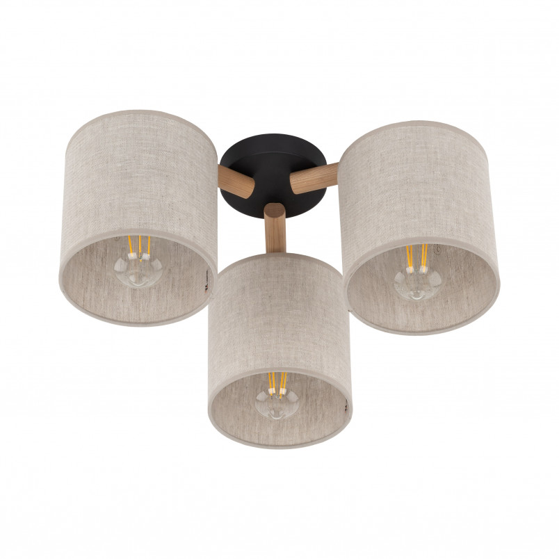Lampa sufitowa Deva len TK Lighting | 3 punkty, styl boho