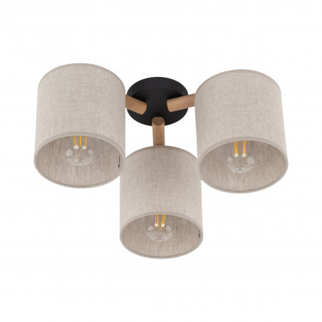 Lampa sufitowa Deva len TK Lighting | 3 punkty, styl boho