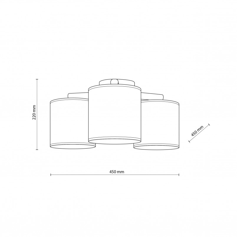 Lampa sufitowa Deva len TK Lighting | 3 punkty, styl boho