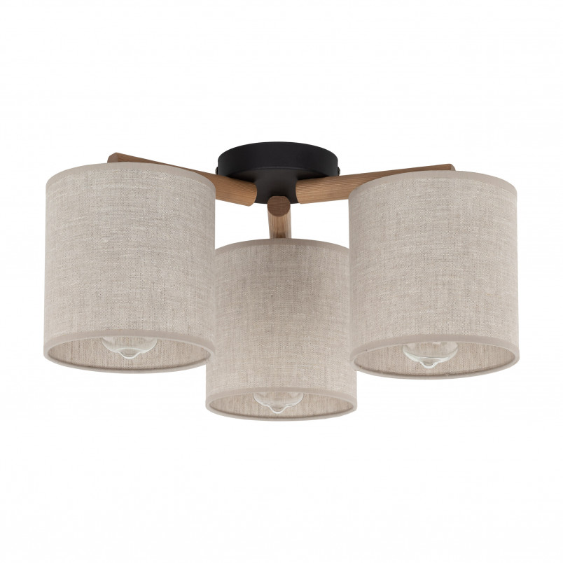 Lampa sufitowa Deva len TK Lighting | 3 punkty, styl boho