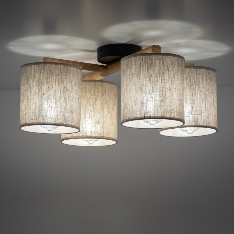 Lampa sufitowa Deva | 4 punkty | TK Lighting | Beżowa
