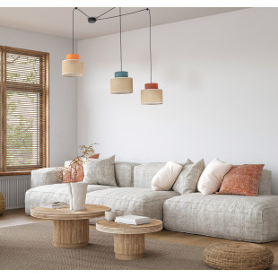 Lampa Wisząca Boho TK Lighting | 3 Punkty, Juta, Multikolor
