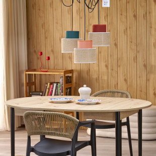 Lampa Wisząca Boho TK Lighting | 3 Punkty, Juta, Multikolor