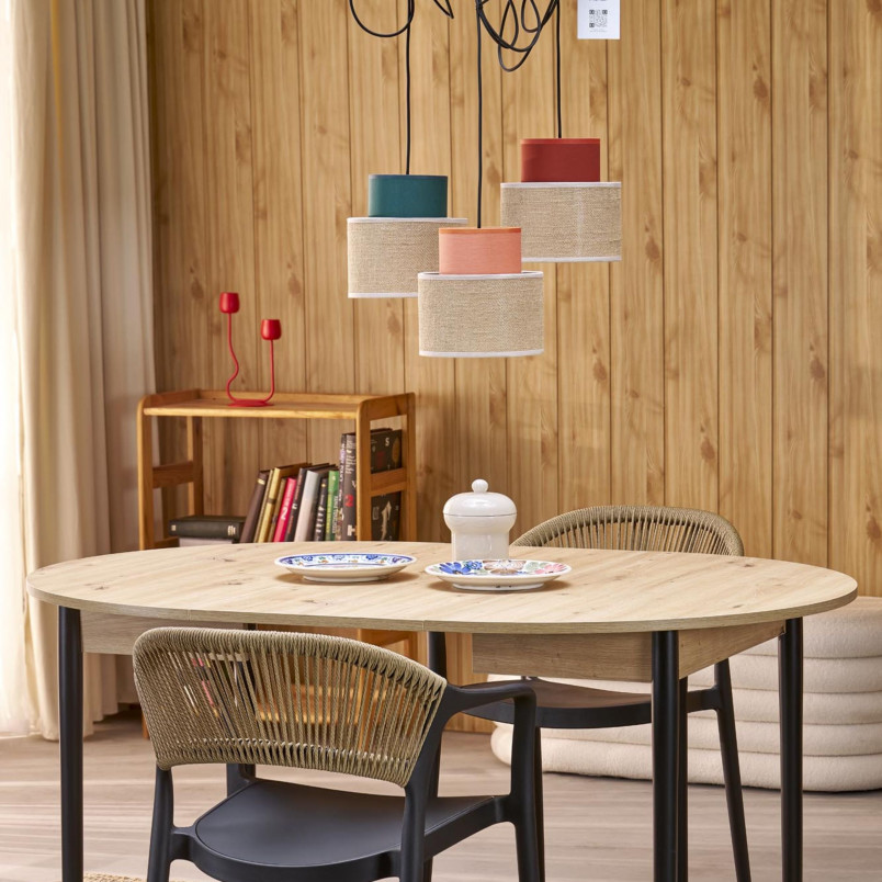 Lampa Wisząca Boho TK Lighting | 3 Punkty, Juta, Multikolor