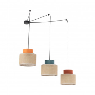 Lampa Wisząca Boho TK Lighting | 3 Punkty, Juta, Multikolor