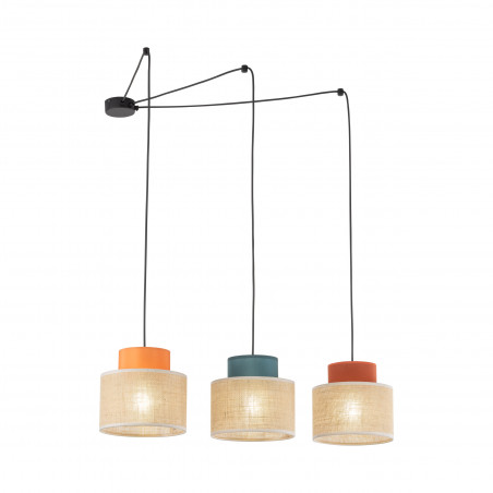 Lampa Wisząca Boho TK Lighting | 3 Punkty, Juta, Multikolor