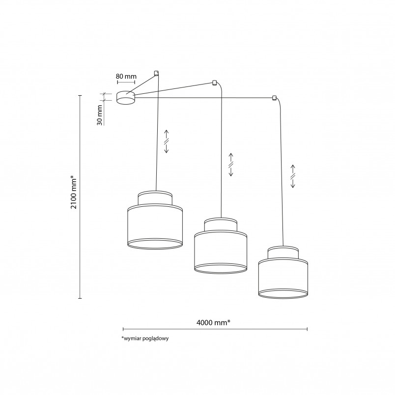 Lampa Wisząca Boho TK Lighting | 3 Punkty, Juta, Multikolor