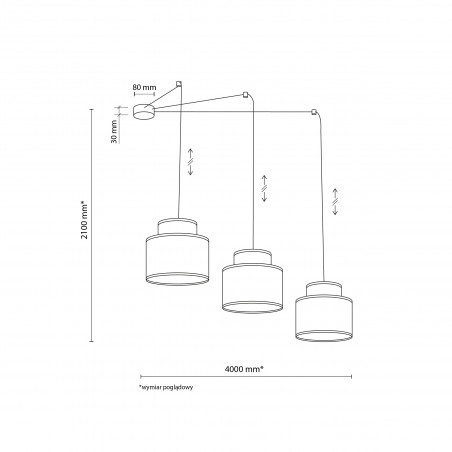 Lampa Wisząca Boho TK Lighting | 3 Punkty, Juta, Multikolor