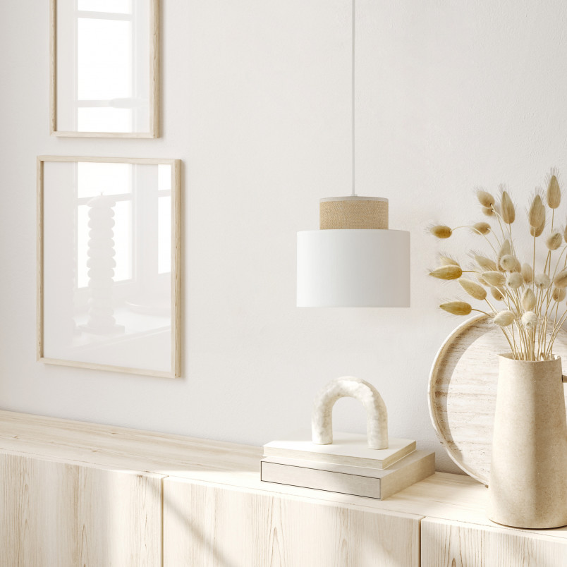 Lampa wisząca boho Duo juta/biały | TK Lighting - Oświetlenie