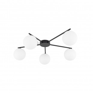Plafon 5 szklanych kul Elton 67cm biały / czarny TK Lighting