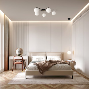 Plafon 5 szklanych kul Elton 67cm biały / czarny TK Lighting