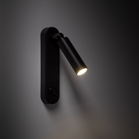Kinkiet Enzo Long czarny z włącznikiem | TK Lighting