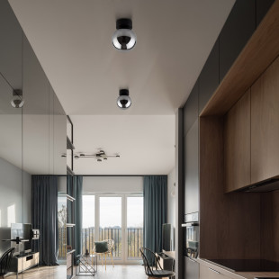 Kinkiet Estera TK Lighting - Szklana kula, Grafit | Światło