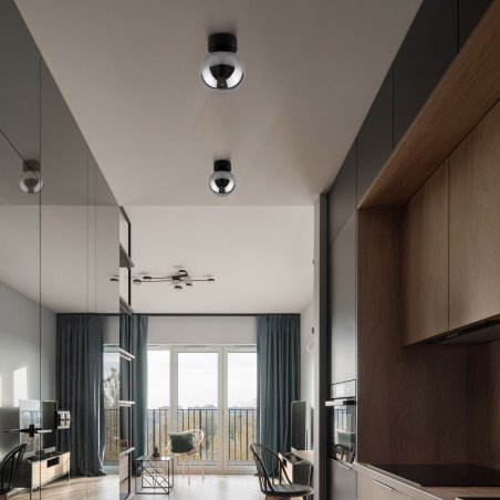 Kinkiet Estera TK Lighting - Szklana kula, Grafit | Światło
