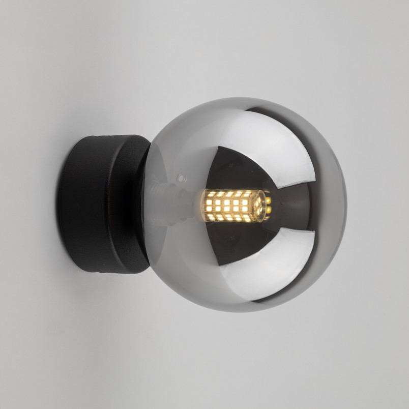 Kinkiet Estera TK Lighting - Szklana kula, Grafit | Światło