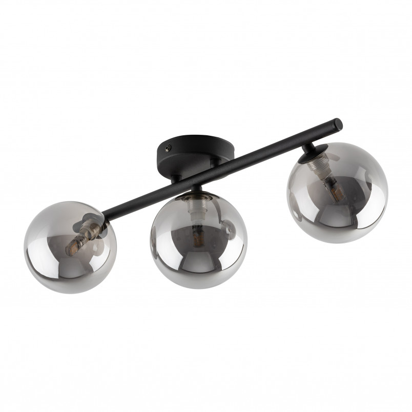 Plafon szklany Estera TK Lighting | 3 kule, grafit, lustrzany
