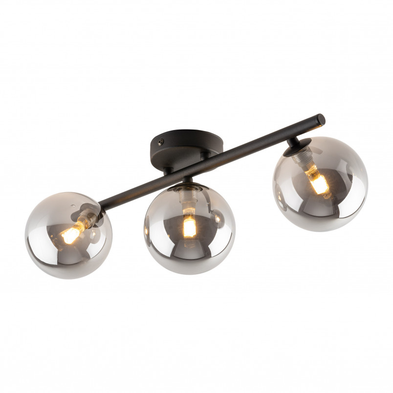 Plafon szklany Estera TK Lighting | 3 kule, grafit, lustrzany