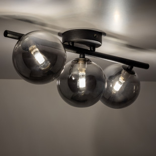 Plafon szklany Estera TK Lighting | 3 kule, grafit, lustrzany