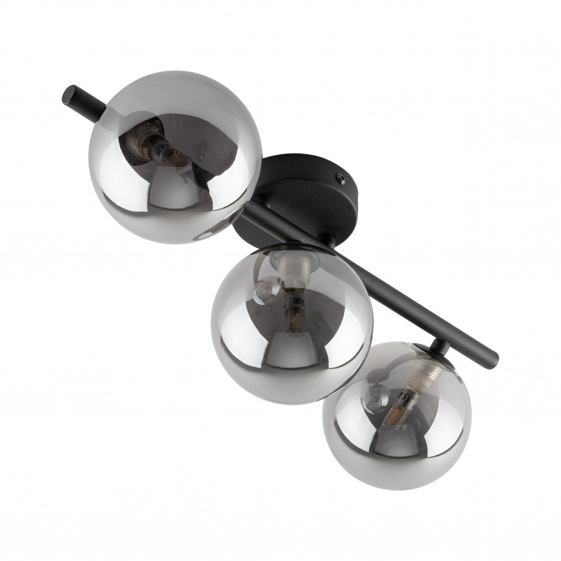 Plafon szklany Estera TK Lighting | 3 kule, grafit, lustrzany