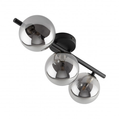 Plafon szklany Estera TK Lighting | 3 kule, grafit, lustrzany