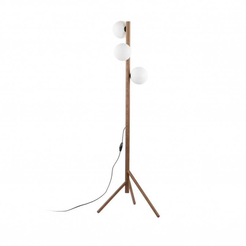 Lampa podłogowa Estera | Szkło, drewno, skandynawski design | TK Lighting