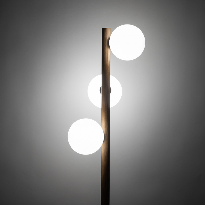 Lampa podłogowa Estera | Szkło, drewno, skandynawski design | TK Lighting