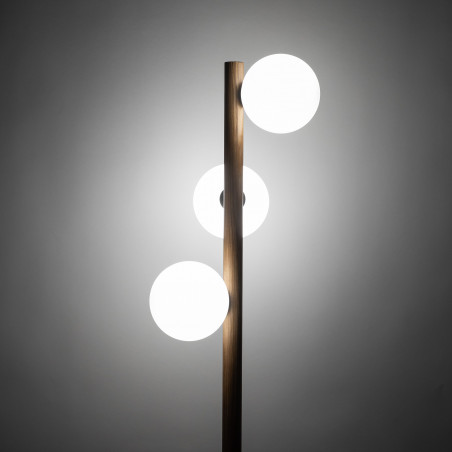 Lampa podłogowa Estera | Szkło, drewno, skandynawski design | TK Lighting