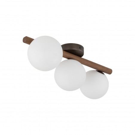 Plafon szklany 3 kule Estera biały/orzech TK Lighting | Skandynawski