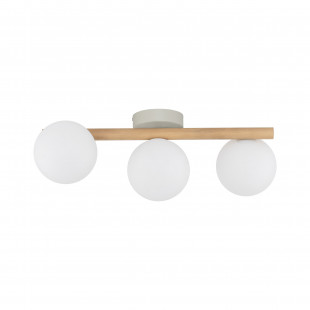 Plafon szklany Estera - 3 kule białe/sosna | TK Lighting