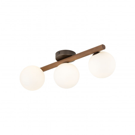 Plafon szklany 3 kule Estera biały/orzech TK Lighting | Skandynawski