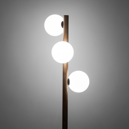 Lampa podłogowa Estera | Szkło, drewno, skandynawski design | TK Lighting