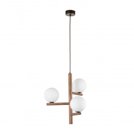 Lampa wisząca Estera 33cm | Szkło Białe/Orzech | TK Lighting