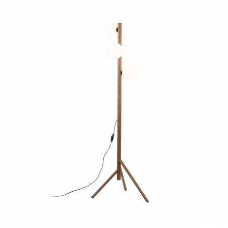 Lampa podłogowa Estera | Szkło, drewno, skandynawski design | TK Lighting