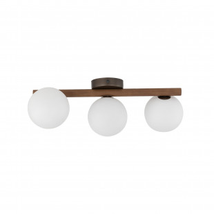 Plafon szklany 3 kule Estera biały/orzech TK Lighting | Skandynawski