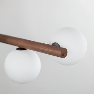 Lampa wisząca Estera 7 kul - Szklana, Biały/Orzech | TK Lighting