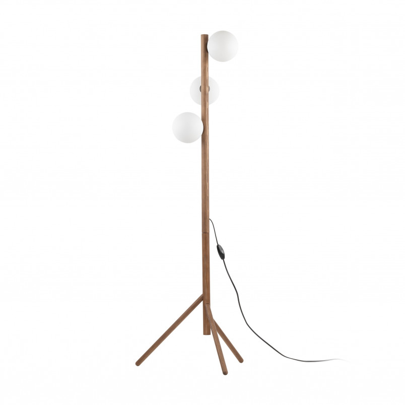 Lampa podłogowa Estera | Szkło, drewno, skandynawski design | TK Lighting